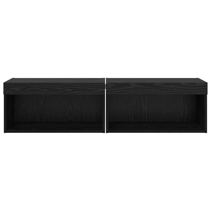 TV Cabinet Set 2 pcs Black Oak 60 x 30 x 30 cm Engineered Wood