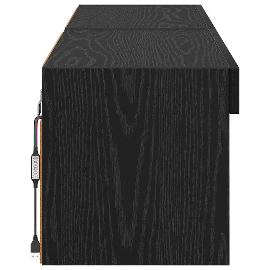 TV Cabinet Set 2 pcs Black Oak 60 x 30 x 30 cm Engineered Wood
