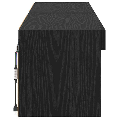TV Cabinet Set 2 pcs Black Oak 60 x 30 x 30 cm Engineered Wood