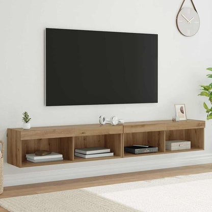 TV Cabinet Set with LED 2 pcs Artisan Oak 100 x 30 x 30 cm