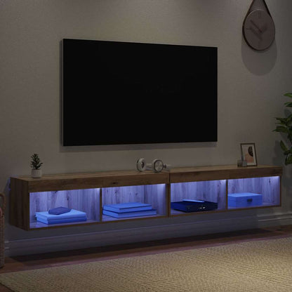 TV Cabinet Set with LED 2 pcs Artisan Oak 100 x 30 x 30 cm