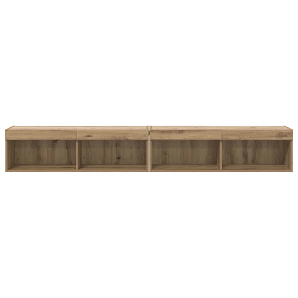 TV Cabinet Set with LED 2 pcs Artisan Oak 100 x 30 x 30 cm