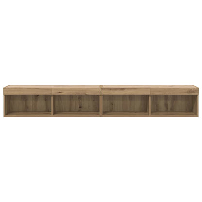 TV Cabinet Set with LED 2 pcs Artisan Oak 100 x 30 x 30 cm