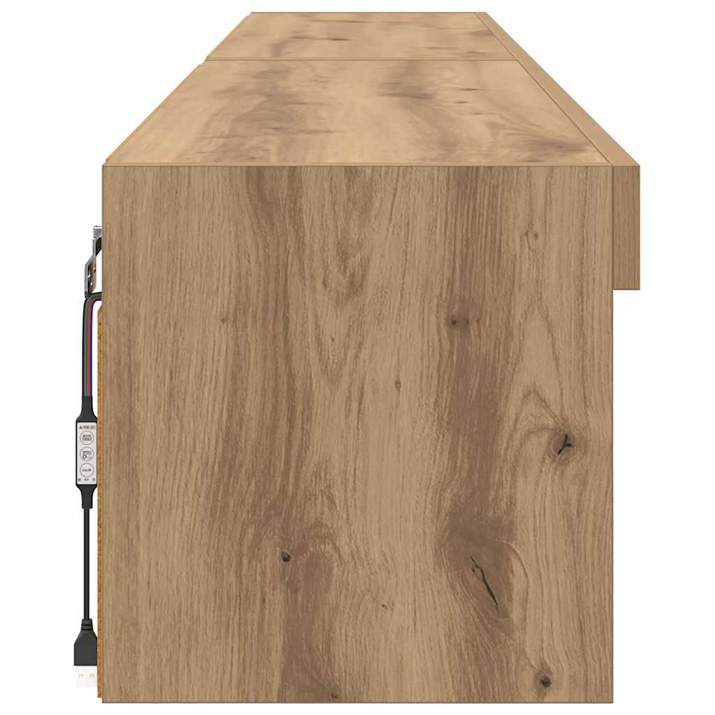 TV Cabinet Set with LED 2 pcs Artisan Oak 100 x 30 x 30 cm