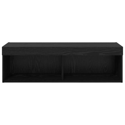TV Wall Cabinet Black Oak 100 x 30 x 30 cm Engineered Wood