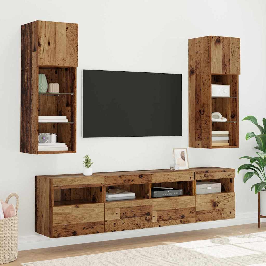 TV Wall Cabinets 2 pcs Old Wood 40 x 30 x 40 cm Engineered Wood