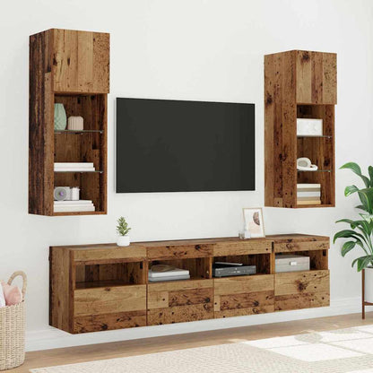 TV Wall Cabinets 2 pcs Old Wood 40 x 30 x 40 cm Engineered Wood