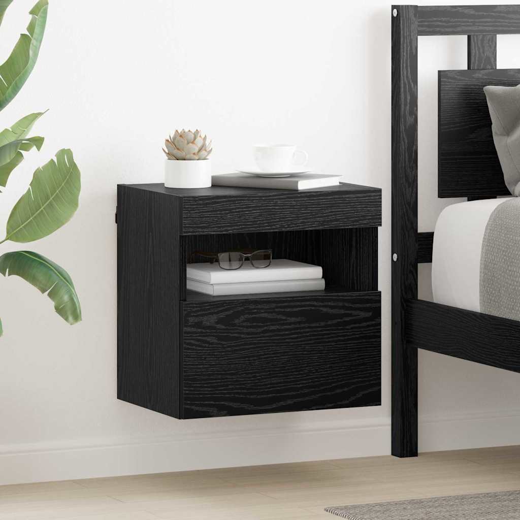 TV Wall Cabinet Black Oak 40 x 30 x 40 cm Engineered Wood