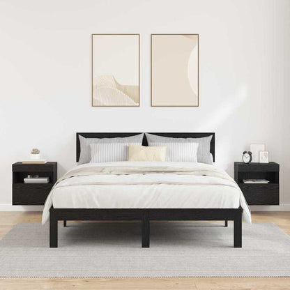 TV Wall Cabinets with LED 2 pcs Black Oak 40 x 30 x 40 cm