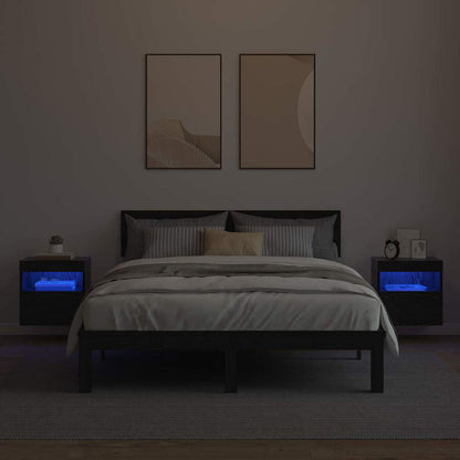 TV Wall Cabinets with LED 2 pcs Black Oak 40 x 30 x 40 cm