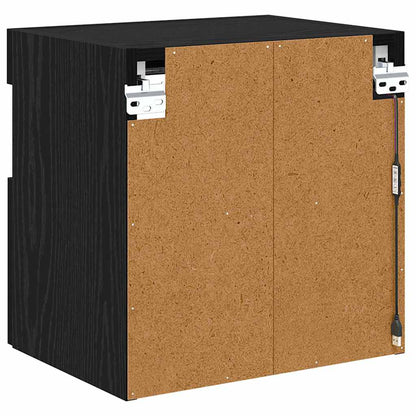 TV Wall Cabinets with LED 2 pcs Black Oak 40 x 30 x 40 cm