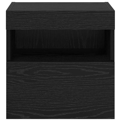 TV Wall Cabinets with LED 2 pcs Black Oak 40 x 30 x 40 cm