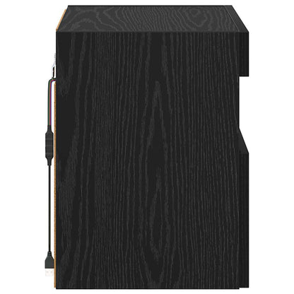 TV Wall Cabinets with LED 2 pcs Black Oak 40 x 30 x 40 cm