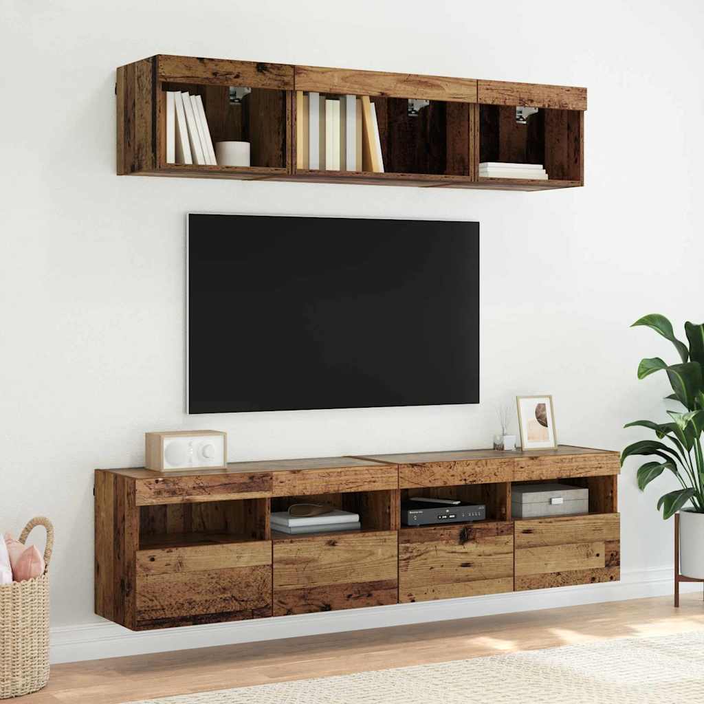 TV Wall Cabinet Old Wood 80 x 30 x 40 cm Engineered Wood