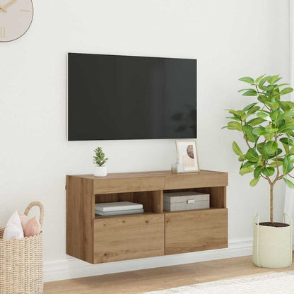 TV Wall Cabinet Artisan Oak 80 x 30 x 40 cm Engineered Wood