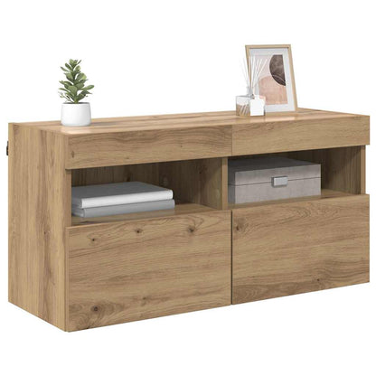 TV Wall Cabinet Artisan Oak 80 x 30 x 40 cm Engineered Wood