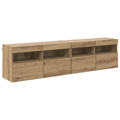 TV Wall Cabinets with LED 2 pcs Artisan Oak 80 x 30 x 40 cm