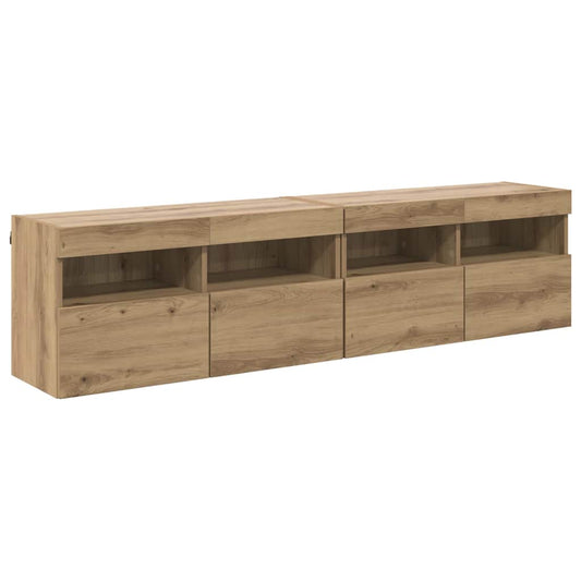 TV Wall Cabinets with LED 2 pcs Artisan Oak 80 x 30 x 40 cm