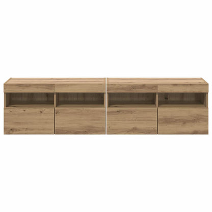 TV Wall Cabinets with LED 2 pcs Artisan Oak 80 x 30 x 40 cm
