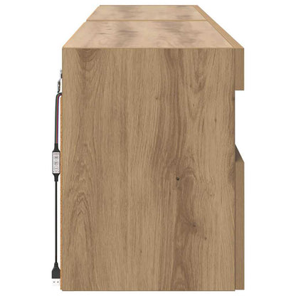 TV Wall Cabinets with LED 2 pcs Artisan Oak 80 x 30 x 40 cm