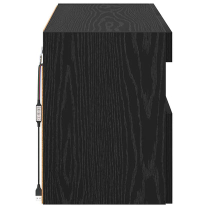 TV Wall Cabinet Black Oak 80 x 30 x 40 cm Engineered Wood