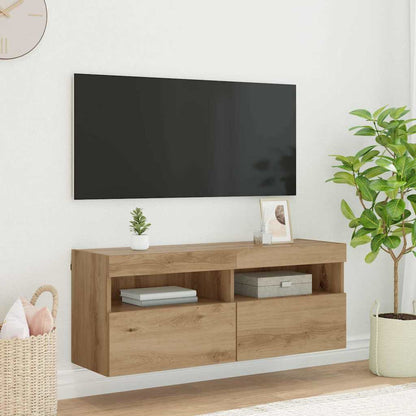 TV Wall Cabinet Artisan Oak 100 x 30 x 40 cm Engineered Wood
