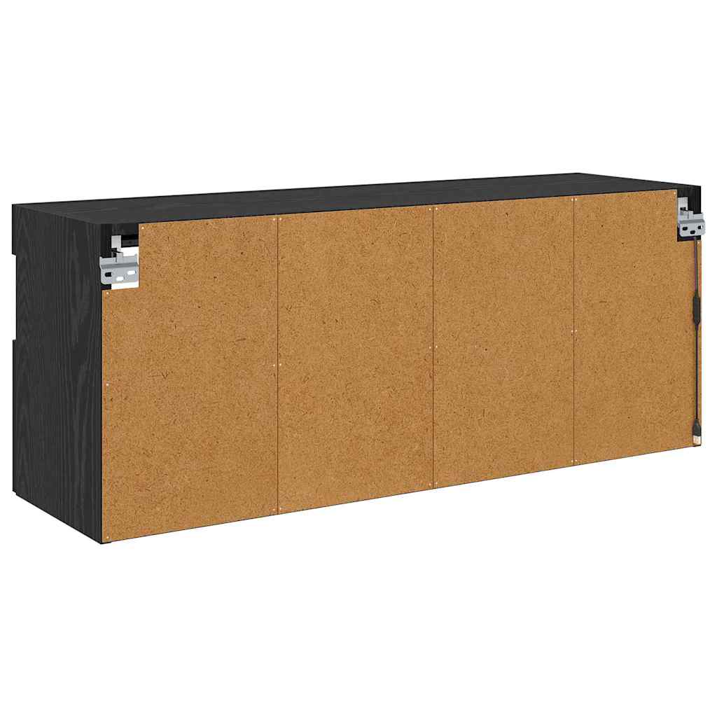 TV Wall Cabinet Black Oak 100 x 30 x 40 cm Engineered Wood