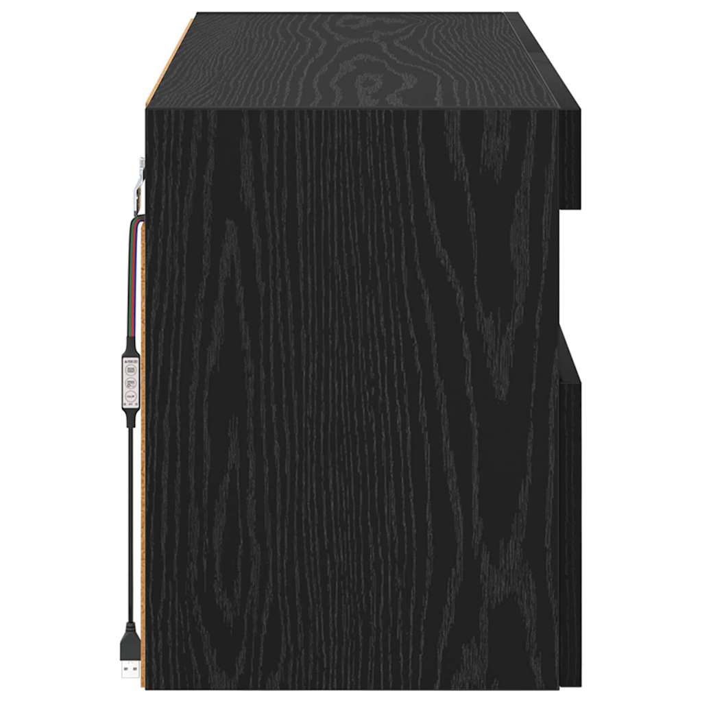 TV Wall Cabinet Black Oak 100 x 30 x 40 cm Engineered Wood