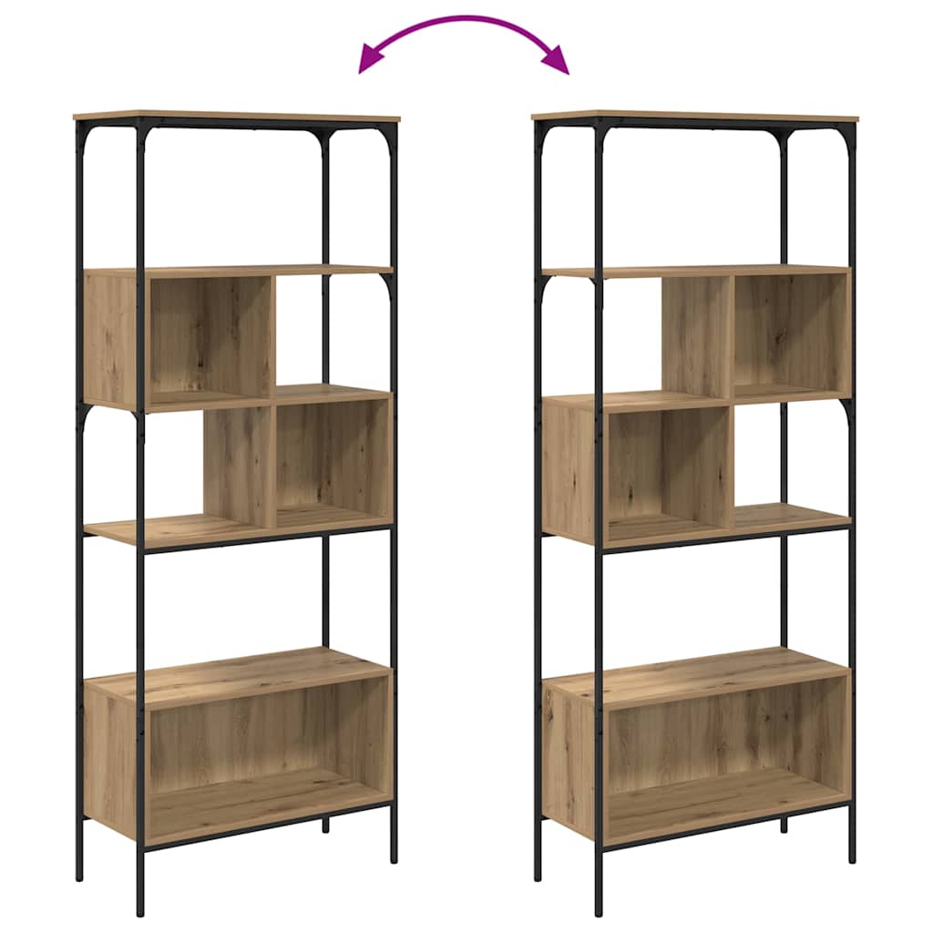 Bookcase Artisan Oak 76 x 33 x 188.5 cm Engineered Wood