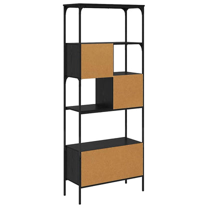 Bookcase Black Oak 76 x 33 x 188.5 cm Engineered Wood