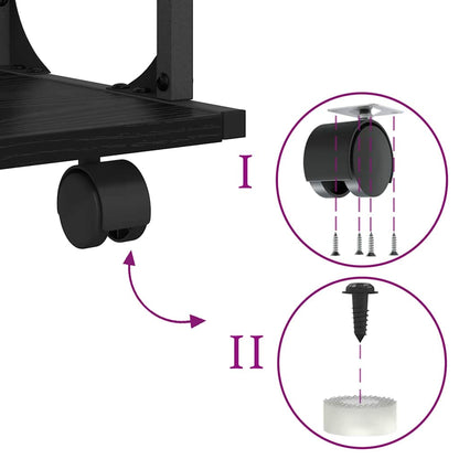 Printer Stand Black Oak 41 x 28 x 33.5 cm Engineered Wood