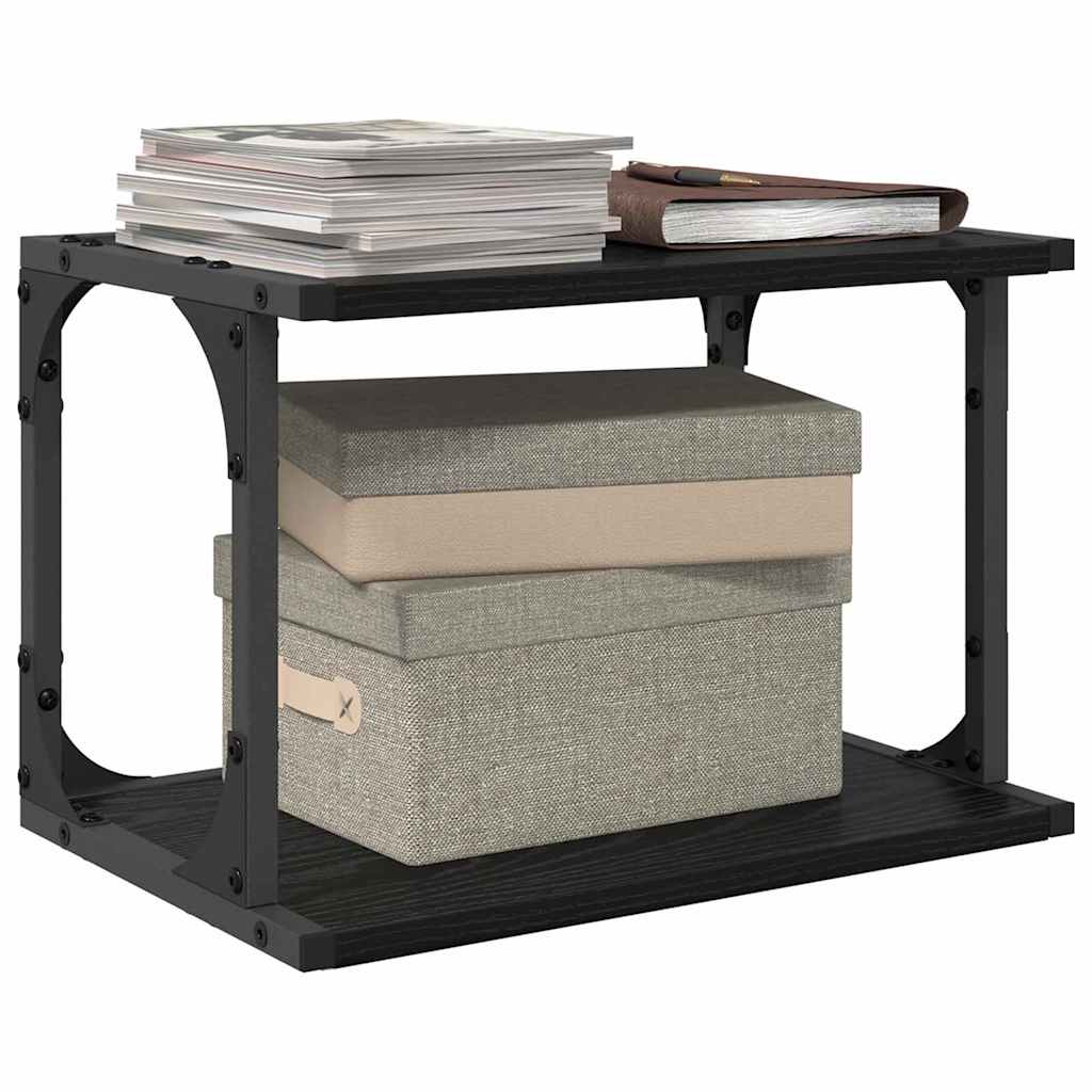 Printer Stand Black Oak 41 x 28 x 33.5 cm Engineered Wood