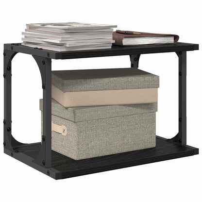 Printer Stand Black Oak 41 x 28 x 33.5 cm Engineered Wood