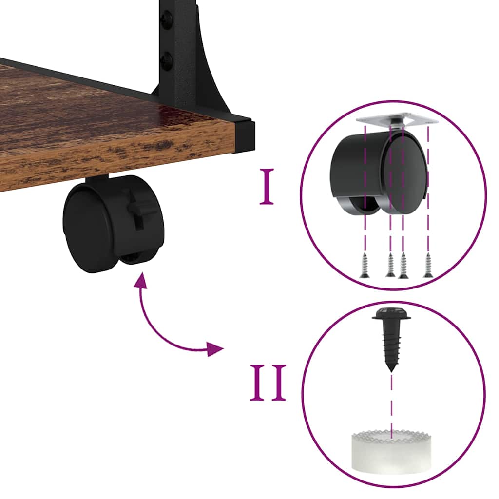 Printer Stand Old Wood 43 x 48 x 64 cm Engineered Wood