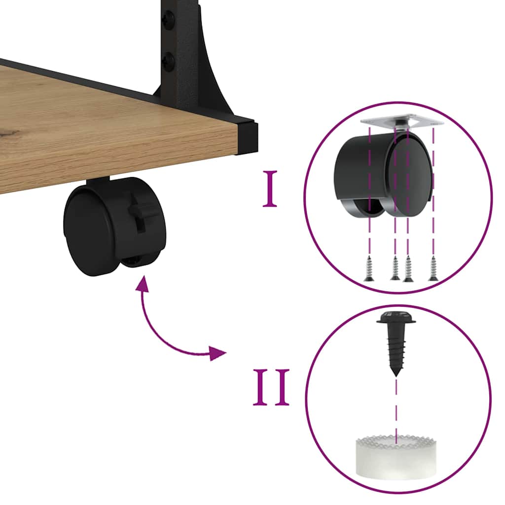 Printer Stand Artisan Oak 43 x 48 x 64 cm Engineered Wood