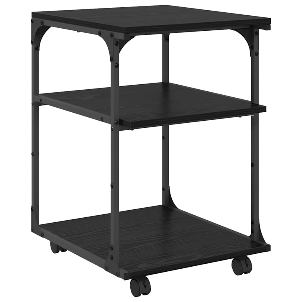 Printer Stand Black Oak 43 x 48 x 64 cm Engineered Wood