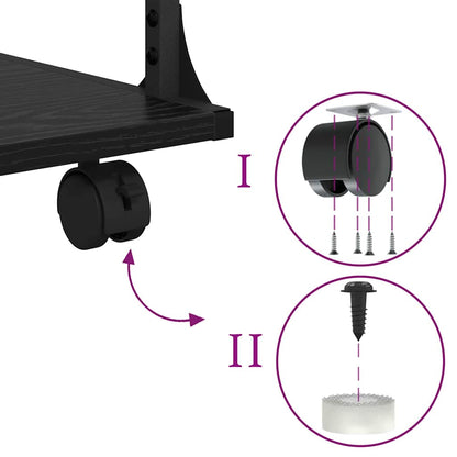 Printer Stand Black Oak 43 x 48 x 64 cm Engineered Wood