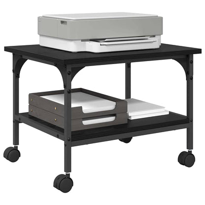 Printer Stand Black Oak 50 x 40 x 38 cm Engineered Wood