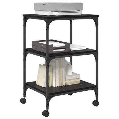 Printer Stand Black Oak 50 x 41 x 75 cm Engineered Wood