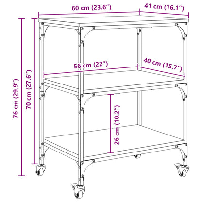 Kitchen Trolley Sonoma Oak 60 x 41 x 76 cm Engineered Wood
