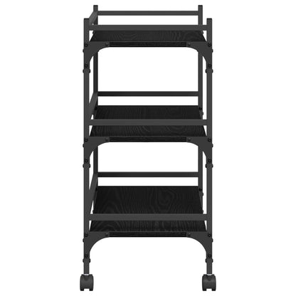Kitchen Trolley Black Oak 50 x 35 x 75.5 cm Engineered Wood