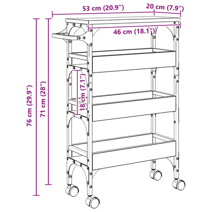 Kitchen Trolley Sonoma Oak 53 x 20 x 76 cm Engineered Wood