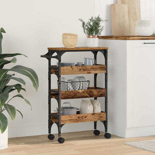 Kitchen Trolley Old Wood 53 x 20 x 76 cm Engineered Wood