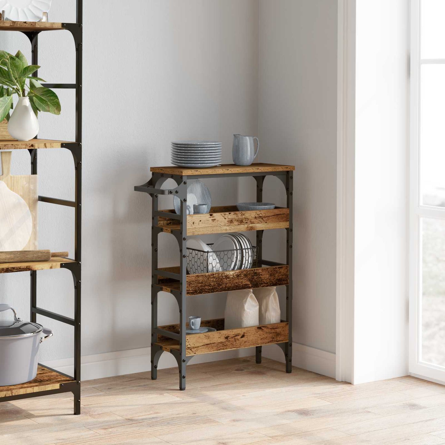 Kitchen Trolley Old Wood 53 x 20 x 76 cm Engineered Wood