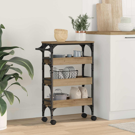 Kitchen Trolley Artisan Oak 53 x 20 x 76 cm Engineered Wood