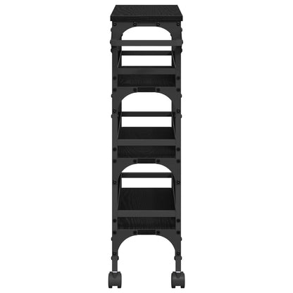 Kitchen Trolley Black Oak 53 x 20 x 76 cm Engineered Wood