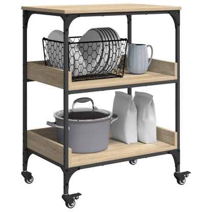 Kitchen Trolley Sonoma Oak 60 x 41 x 80.5 cm Engineered Wood