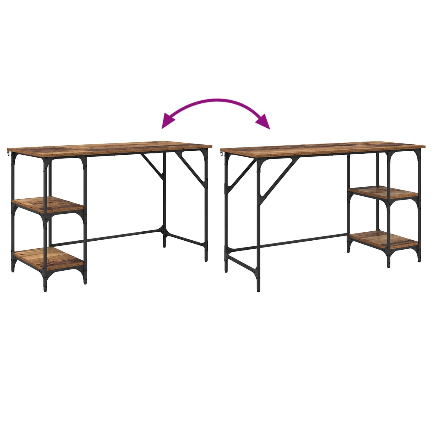 Desk Old Wood 120 x 50 x 75 cm Engineered Wood
