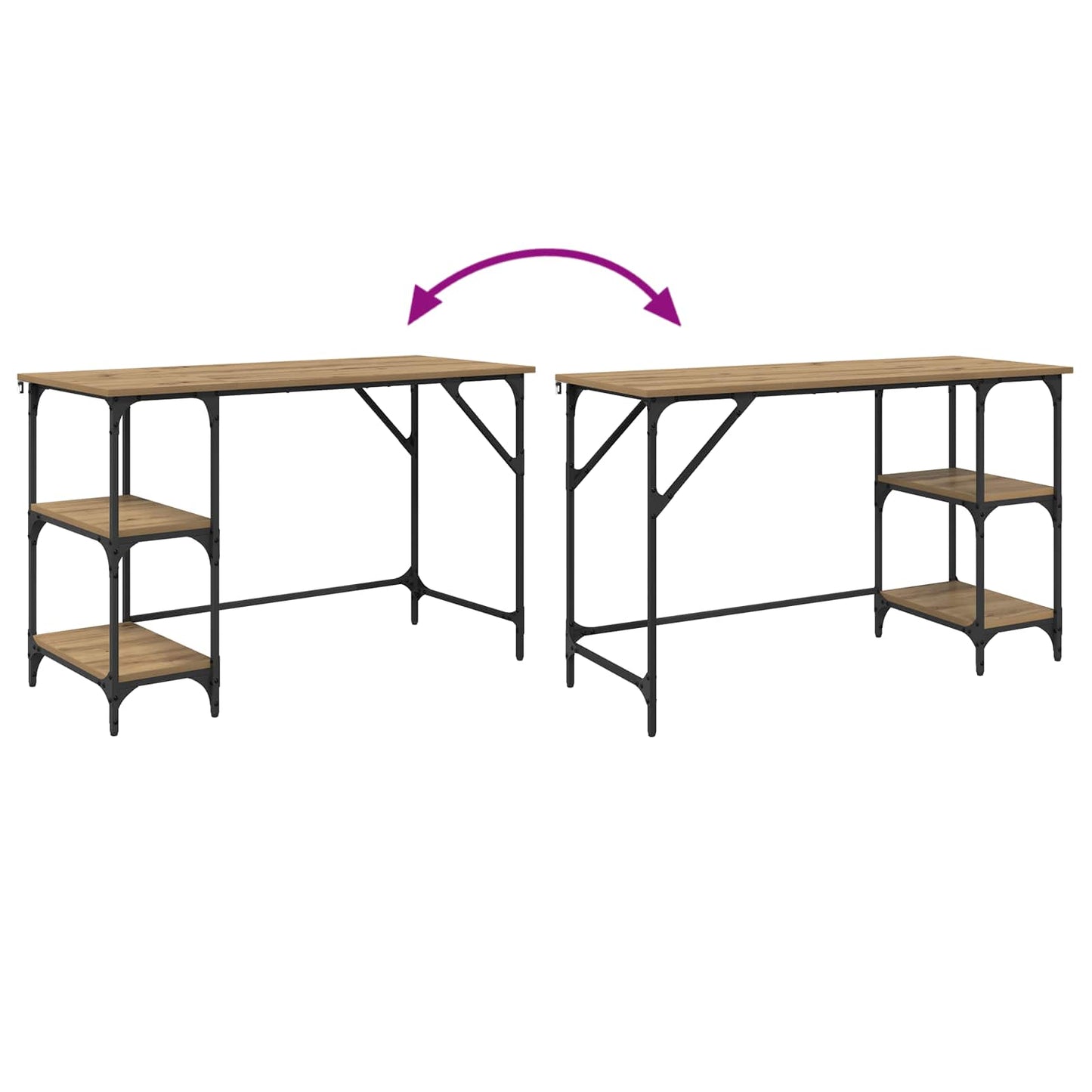 Desk Artisan Oak 120 x 50 x 75 cm Engineered Wood