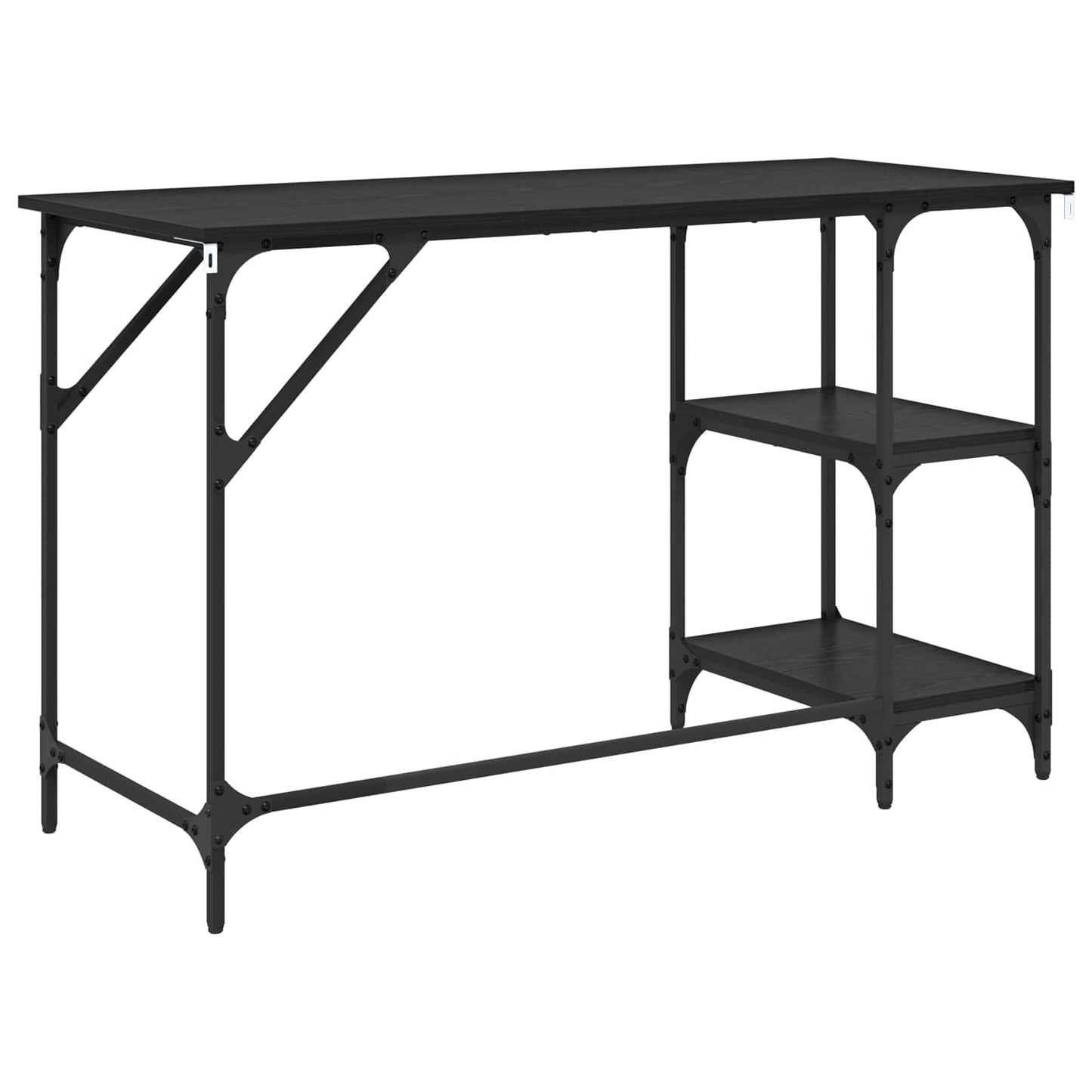 Desk Black Oak 120 x 50 x 75 cm Engineered Wood